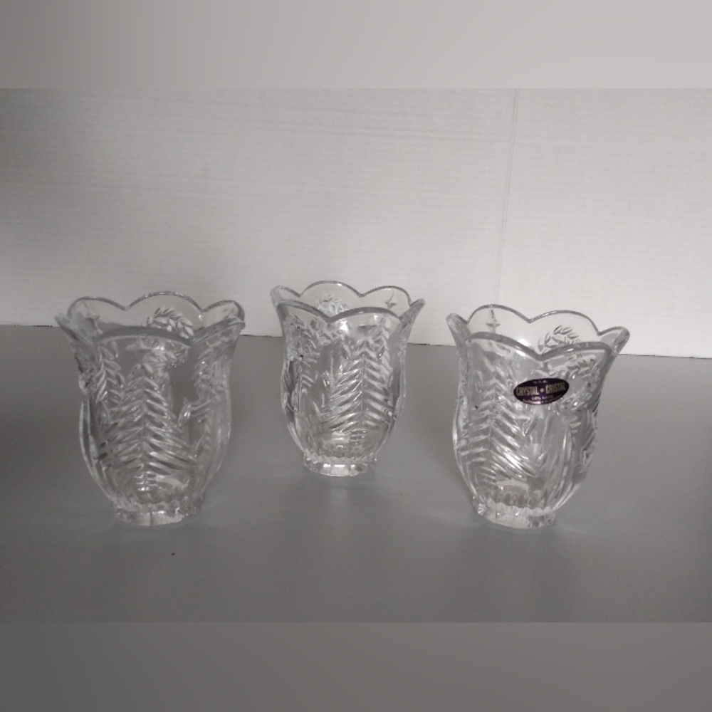 Vintage St George crystal 24% lead crystal Christmas tree Candle holders